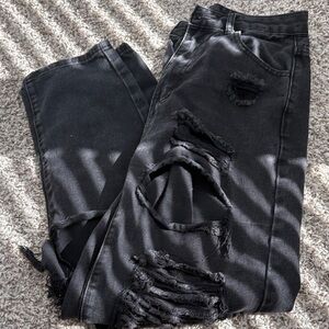 Distressed Black Jeans